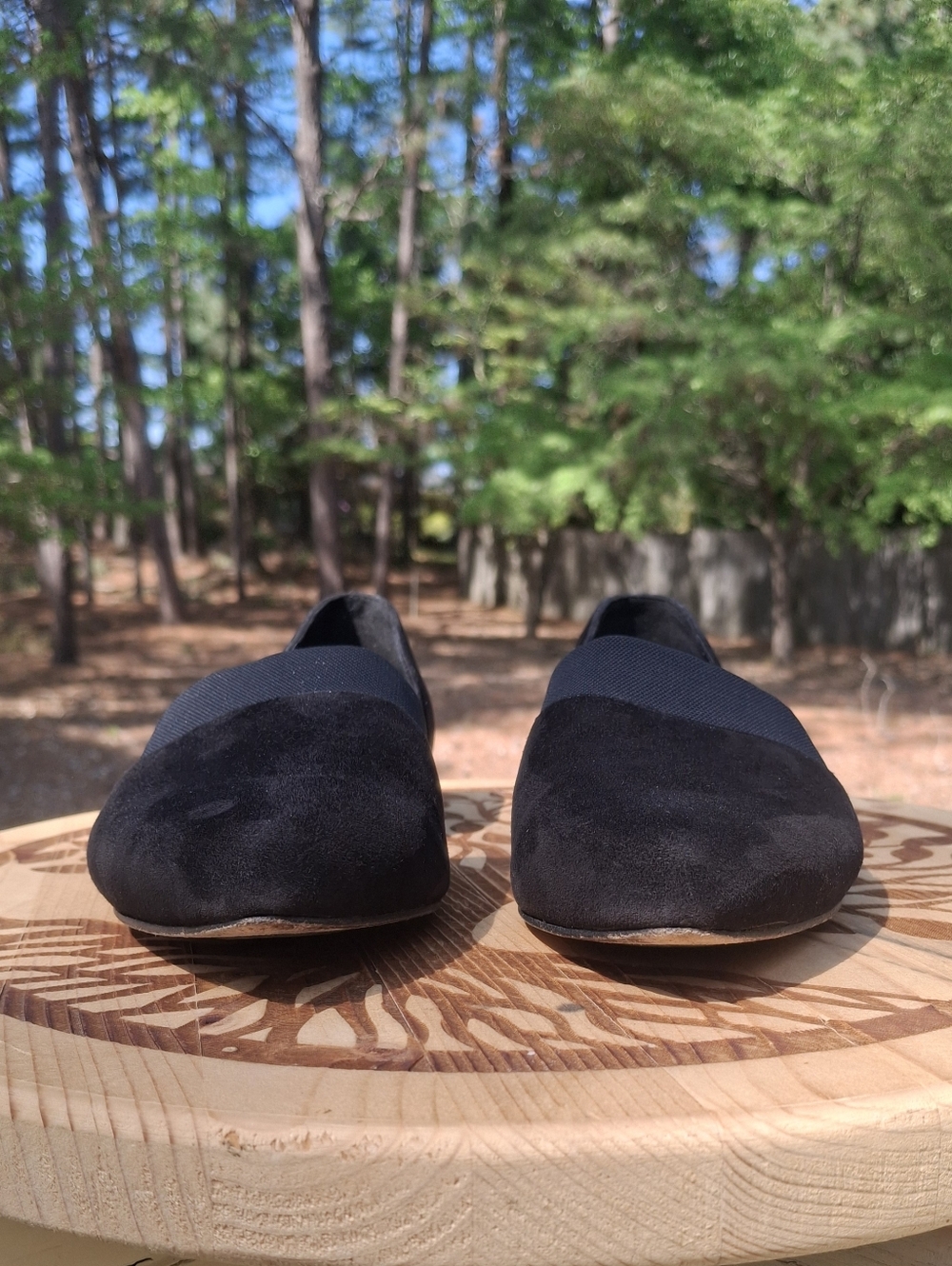 Eileen Fisher Ida Black Suede d'Orsay Pointy Toe Flex Fit Flats Size 7.5 - Picture 2 of 9